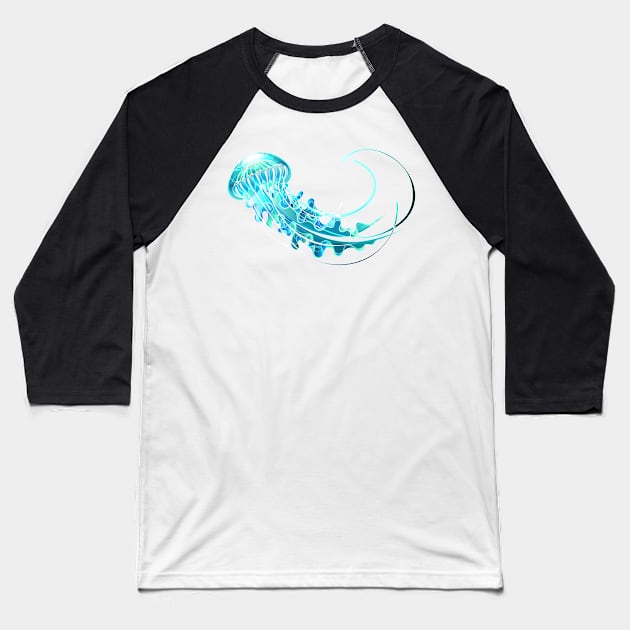 Big Luminous Jellyfish Baseball T-Shirt by Blackmoon9